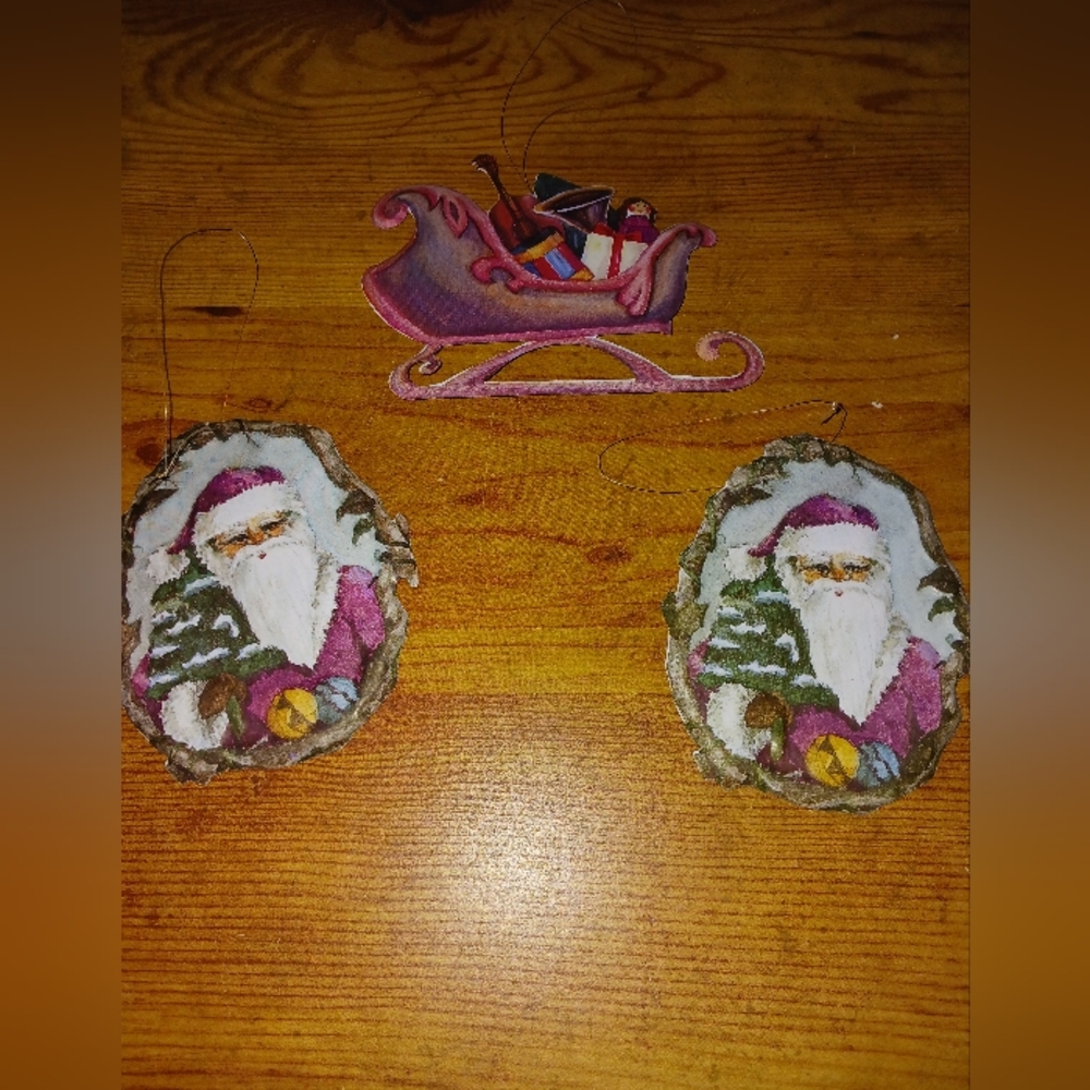 Set of 3 beautiful Tin ornament